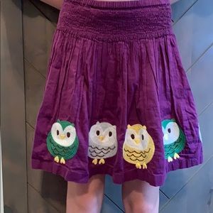 Mini Boden Embroidered Owl Skirt 9/10
